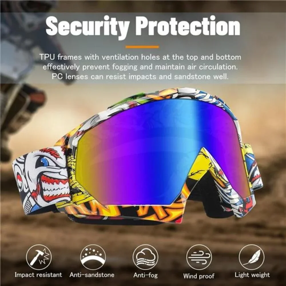Motocross Goggles Anti Fog UV400 Off Road Dirt Bike ATV Helmet Riding